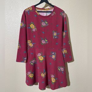 435 Matilda Jane Floral Burgundy Dress